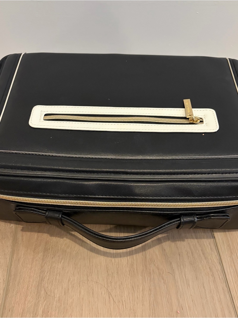 Estee Lauder Black and White Cosmetic Case with Gold Accent
